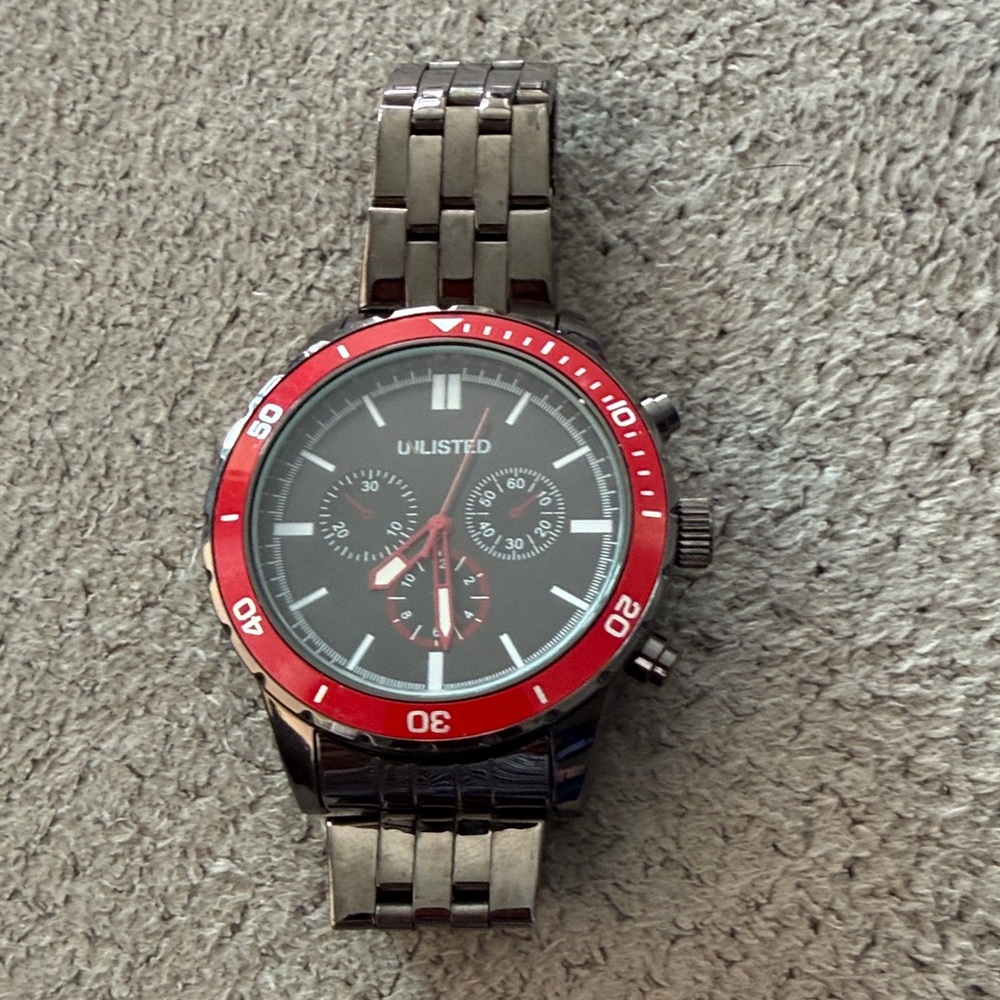Unlisted Red and Silver Men's Watch